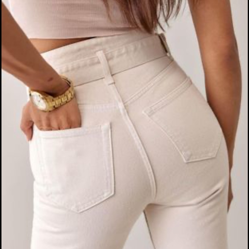 Reformation Cynthia Belted High Rise Straight Jeans Size 25